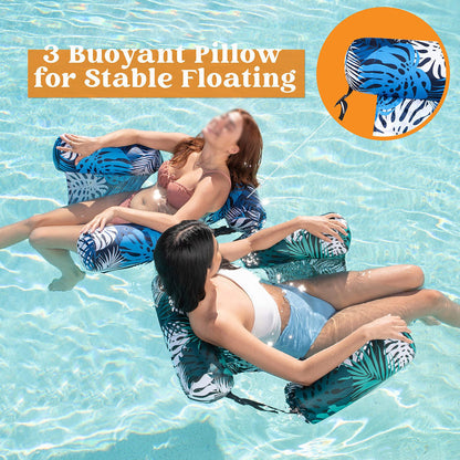 50% OFF NOW! 🌴 Inflatable Floating Chair – Tropical Leaf & Ultra-Light 260g 🌊