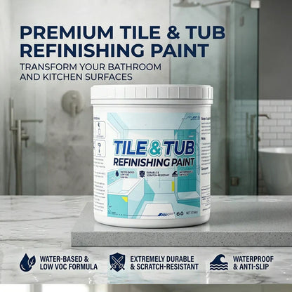 💎 2-Hour Bathroom Renovation! Premium Tub & Tile Refinishing Kit for Instant Showroom-Ready Floors 🏠✨