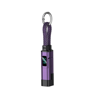 🔌 4-in-1 Charging Cable with Digital Display & Keychain – Fast-Charging, Kink-Resistant & Compact