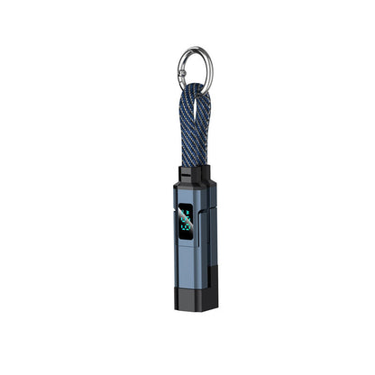 🔌 4-in-1 Charging Cable with Digital Display & Keychain – Fast-Charging, Kink-Resistant & Compact